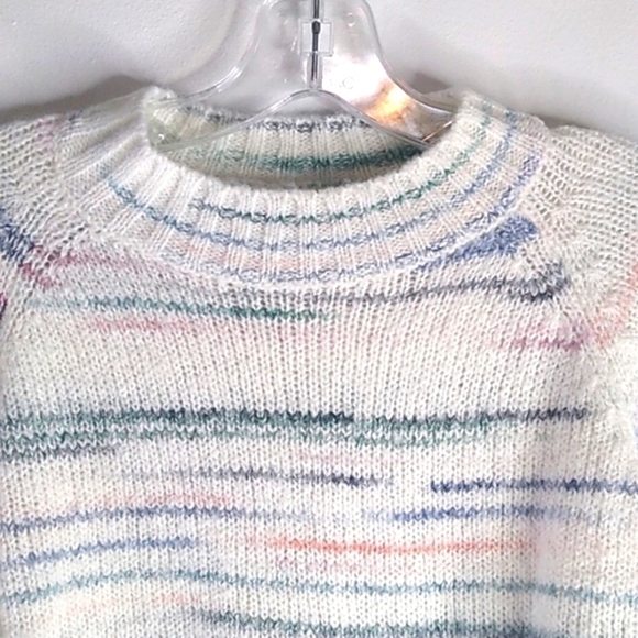 Old Navy - Ivory / pastel high neck Wool Blend  long Sleeve Sweater - size XS - Picture 3 of 6